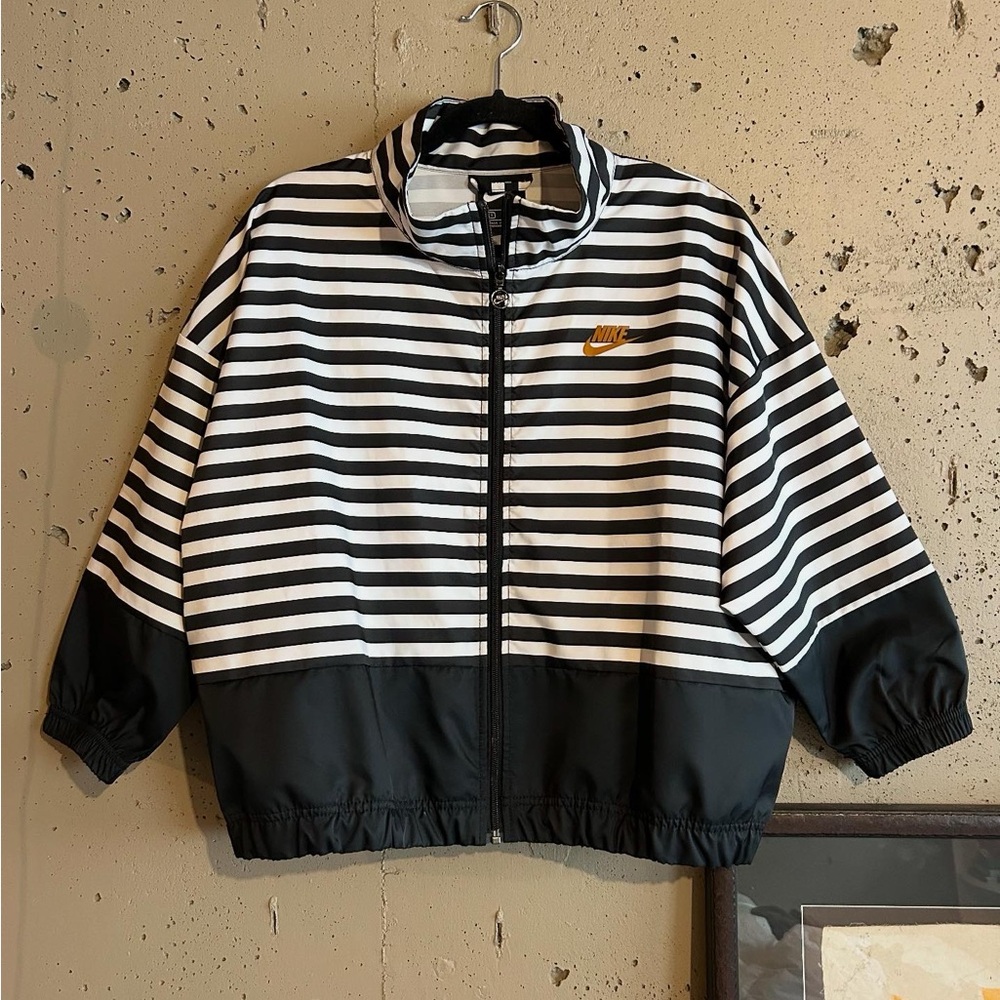 Nike Black and White Striped Jacket